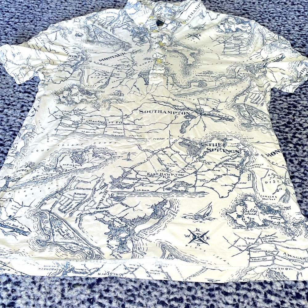 Ralph Lauren knit Oxford map design polo medium